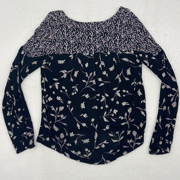 Lucky Brand Floral Long Sleeve Blouse Top sz Medium - Picture 5 of 7